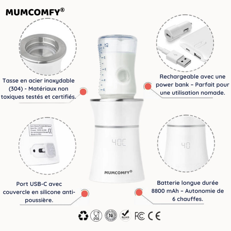 Chauffe biberon nomade 8800mAh - WarmyGo®