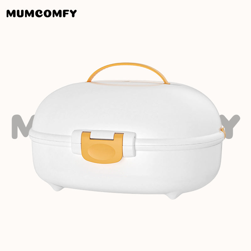 Stérilisateur biberon 3-en-1, boîte de rangement portable avec UV, égouttoir et couvercle