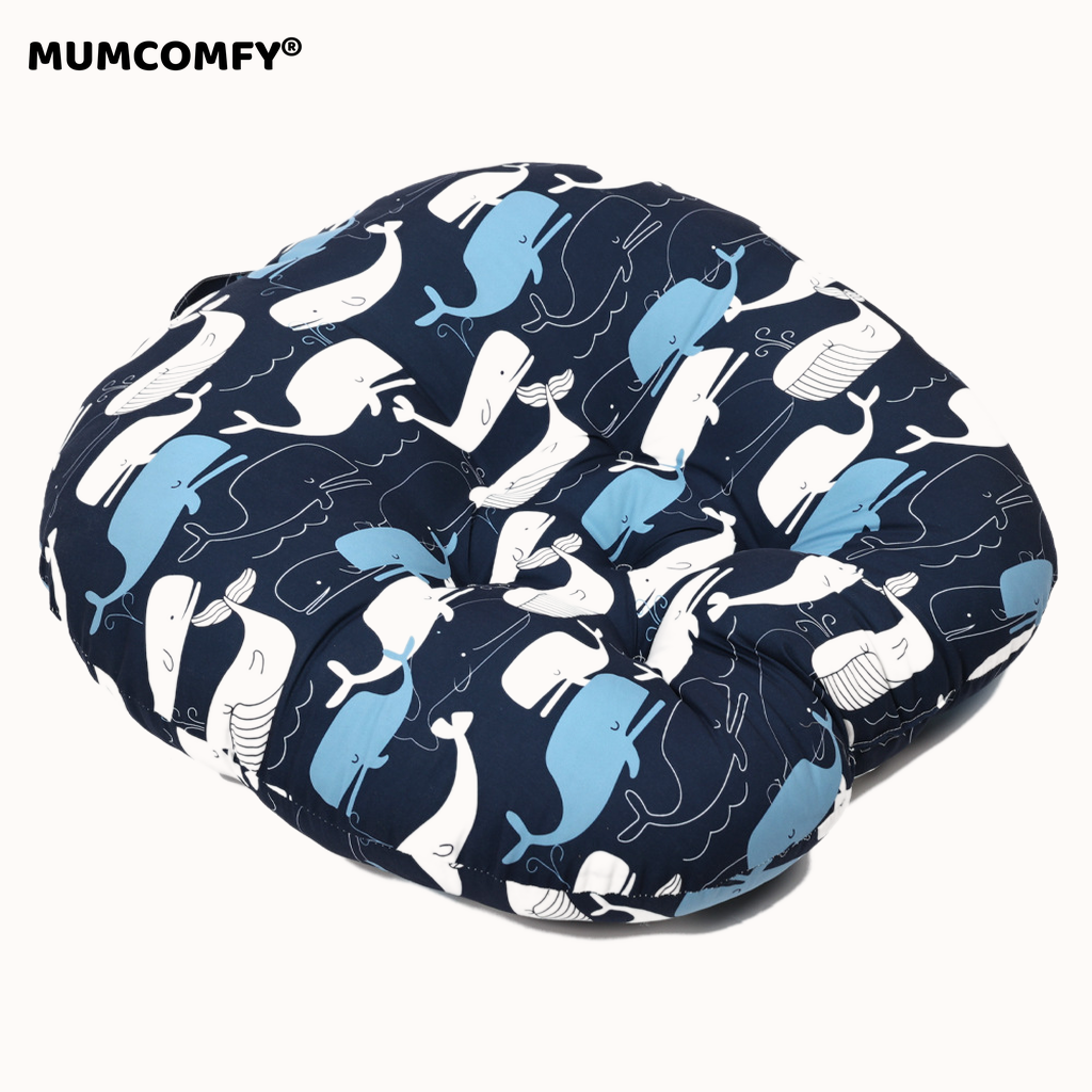 Cocon bébé motif Baleines Bleues